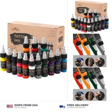 14 Colors Tattoo Ink Set,15ml 1/2oz Tattoo Ink Colors Set for Outlining Shadi...