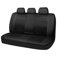 Leather Back Seat Cover, Breathable Mesh Universal Bench Seat Rear Rear Black
