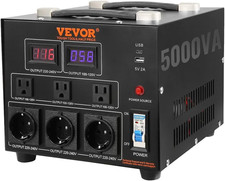 5000W Heavy Duty Voltage Converter, Step Up/Down with USB Port, CE Certified