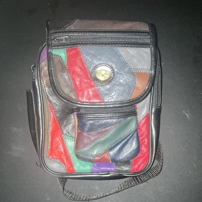 Vintage Tarus 80s Multicolor Colorblock Patchwork Crossbody Bag 