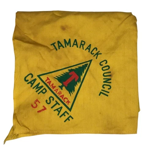 Tamarack NJ Tamarack Camp Staff 57 (STAINED) Neckerchief YEL Bdr (LB2747)