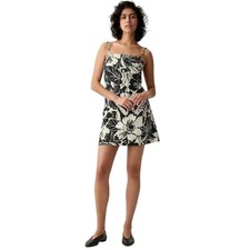 GAP Linen-Blend Mini Dress in Black Floral. Size XXS NWT