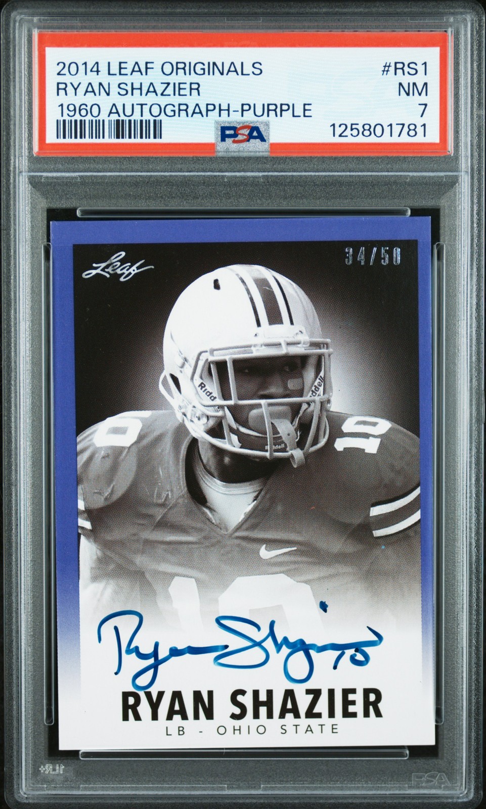 Ryan Shazier Leaf Originals 1960 Autographs #RS1 Purple