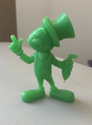1971 Marx Disney Jiminy Cricket Molded Plastic Green Figurine Toy Pinocchio