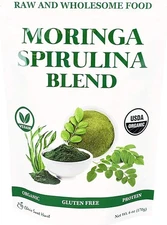 Moringa Spirulina blend Organic Superfood Mix Powder 6 oz by Cherie Sweet Heart
