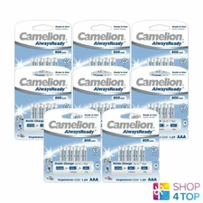 32 Camelion AAA Rechargeable Batteries Always Ready 800mAh 4 Pack NiMH White NEW