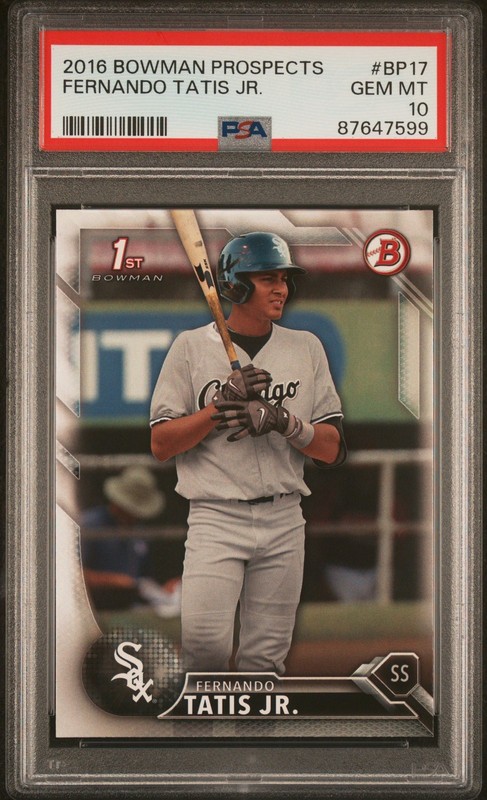 Graded 2016 Topps Bowman Prospects Fernando Tatis Jr. #BP17 Card PSA 10