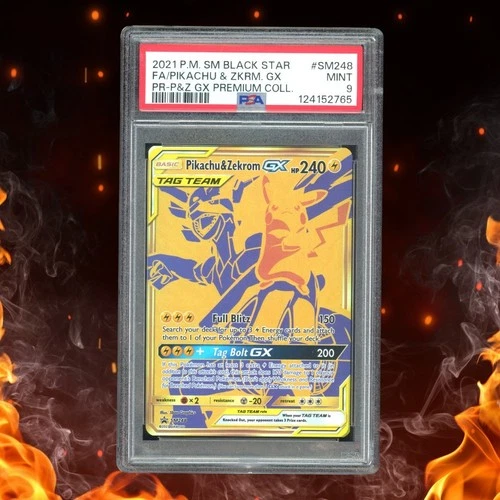 Pokemon Sun & Moon PIKACHU & ZEKROM GX Black Star Promo PSA 9 #SM248