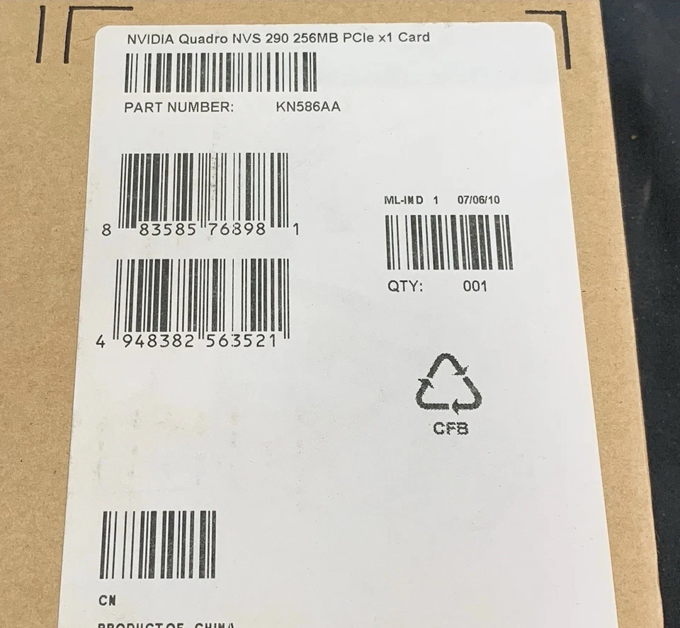 Sealed HP NVIDIA Quadro NVS 290 256GB PCIe Video Graphics Card KN586AA - Image 3 of 4