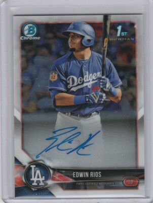 2018 BOWMAN CHROME EDWIN RIOS 1ST RC AUTO