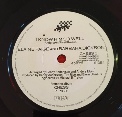 Elaine Paige Barbara Dickson I Know Him London Chess 3 VG+ Vinyl 45 RPM - Picture 2 of 4