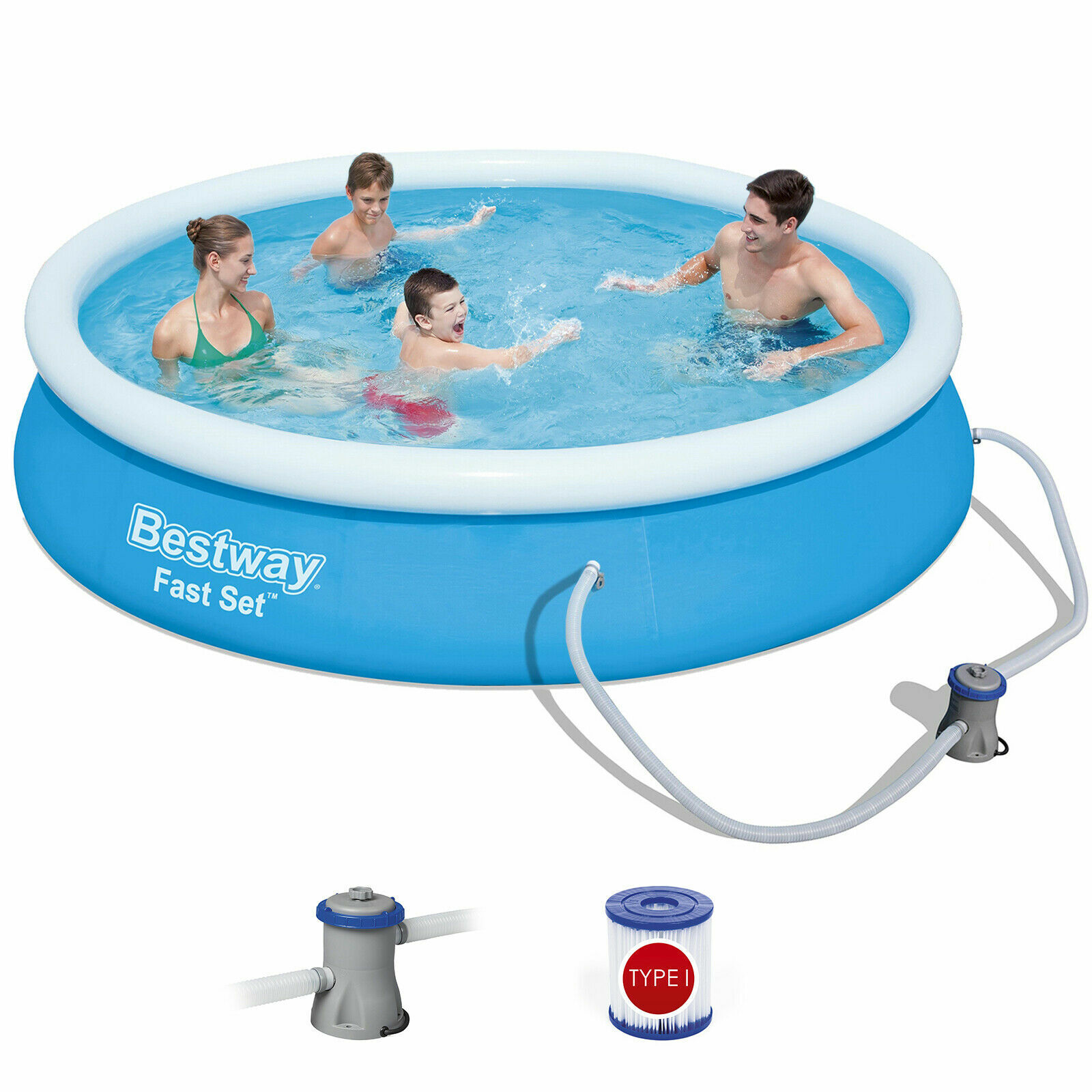 PISCINA FUORITERRA ESTERNA BESTWAY 366x76cm POMPA FILTRO POOL NUOVA