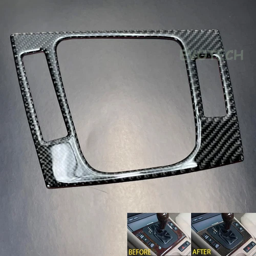 Real Carbon Fiber Console Gear Shift Panel Trim Cover Fits 98-05 E46 330i 325i