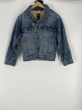 GAP Kids Girls Jean Jacket SIZE M 8-9 Button Medium Wash Denim Distressed