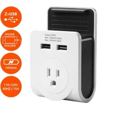 Link 2 Home Dual USB Port Power Adaptor With Smartphone Cradle 