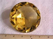Citrine yellow 4 inch 100 mm classic diamond cut decorator display crystal