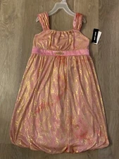 (NWT) Amy’s Closet Girl's Size 16 Pink & Gold Bubble Hem Dress Retails @ $54.00