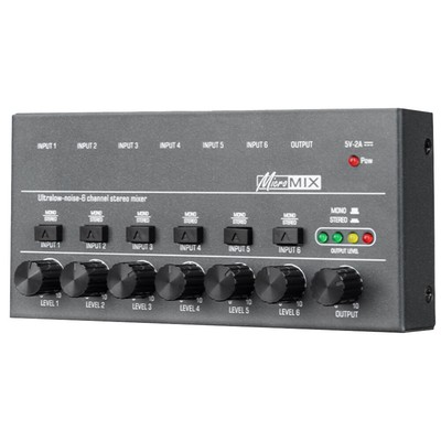 -Audiomixer KTV Karaoke 6-Kanal-Professioneller Stereo-Soundmixer Extrem Ra4133