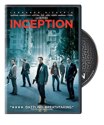 Inception DVD 2010 Leonardo Dicaprio Joseph Gordon Levitt Ellen Page MOVIE