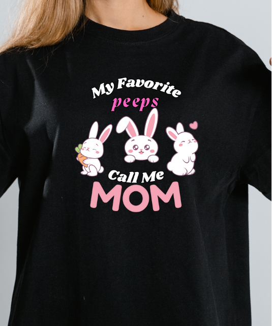 ALTRA T shirt CALL ME MOM EASTER Gildan morbida su misura QUALSIASI TAGLIA nera universale