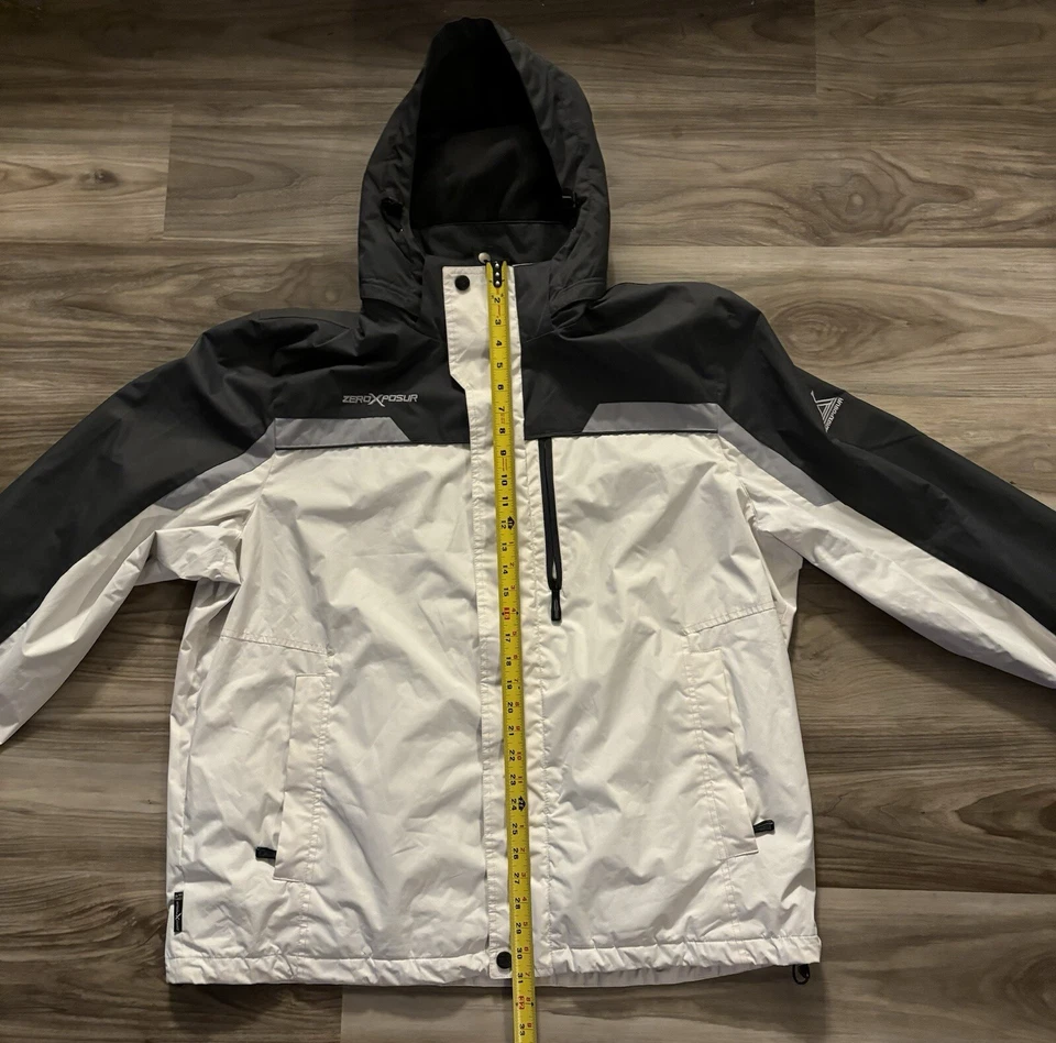 Chaqueta de esquí aislante con capucha ZeroXPosur blanca negra gris talla 2XL USADA EN EXCELENTE ESTADO Foto 4 de 4
