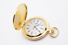  Near MINT Vintage SEIKO Pocket Watch 7N21-0A00 45mm White Dial Gold Plated JPN
