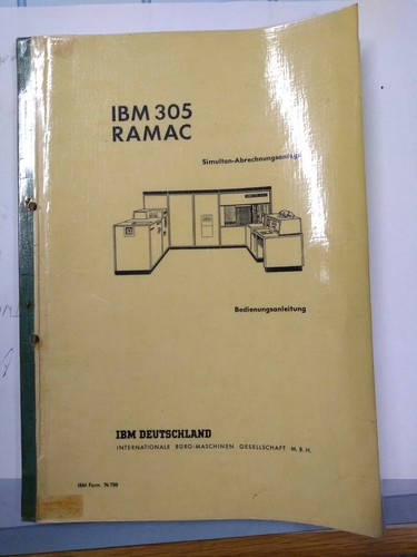 IBM Historischer Festplatten Computer IBM 305 RAMAC Bedienungsanleitung 1959 - Bild 1 von 7