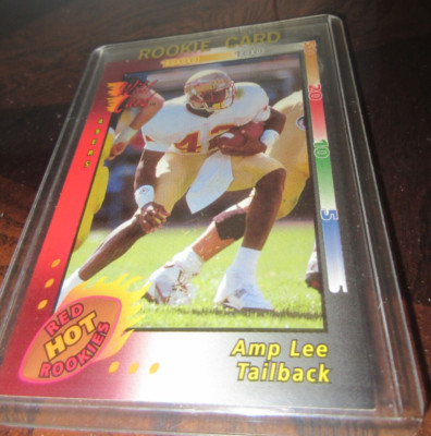 AMP LEE 1992 ROOKIE CARD RED HOT ROOKIES FOOTBALL CARD  in Hard Sleeve NEW MINT