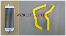 aluminum radiator and hose FOR Suzuki RM85 RM 85 2002-2015 03 04 05 06 YELLOW