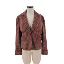 Vintage Liz Claiborne Blazer 1 Button Wool Blend Multi Color Women's Size 12