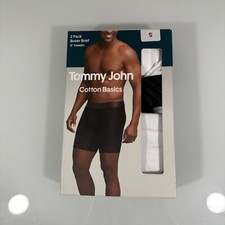 NIB Tommy John [ Small ] Basics Cotton Blend Boxer Brief White [ 2 Pack ] #T1616