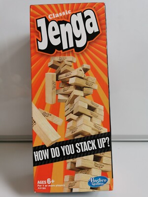 Klassisches Jenga Spiel von Hasbro Stapel Holzblockspiel A2120 Neu Versiegelt