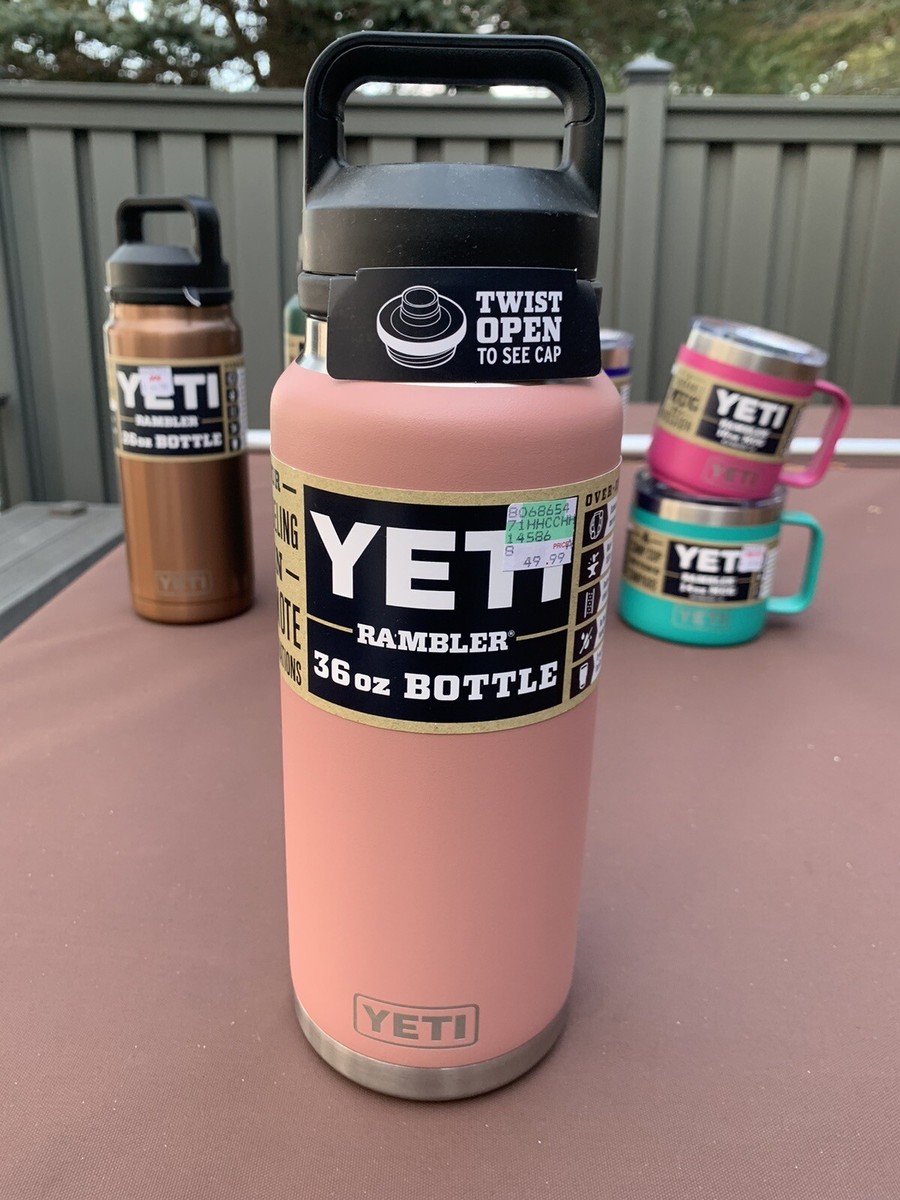 Yeti 36 Oz Bottle with Chug Cap- Sandstone Pink RARE! NWT | eBay
