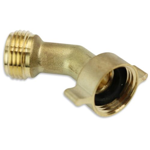 Leisure Coachworks 45 Degree Hose Elbow RV Water Intake Fitting Solid Brass 3/4" - Picture 1 of 3