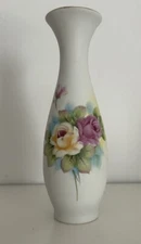 Vintage Lefton Porcelain Bud Vase with Roses 7" Hand Painted #427 EUC