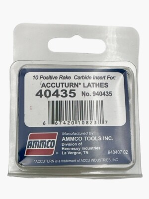 10 AccuTurn 40435 / 433796 Positive Rake Carbide Brake Lathe Bits Cutters