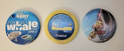 Disneyland Pixar Finding Nemo Submarine Voyage, Cars 3, Finding Dory Pin Set