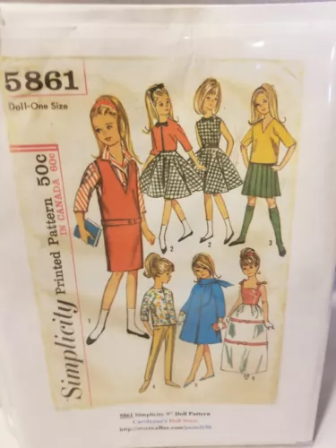 Reproduction of Vintage Pattern Simplicity 5861 Skipper Clothes NIP/Uncut