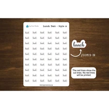 Lunch Text Stickers for Planners, Journals, and Notebooks | Mini Scripts