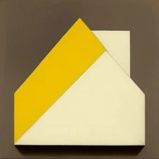 Medium Abstract Painting 2x2 ft. Post-Modernism Geometric Demrin OOAK NEW