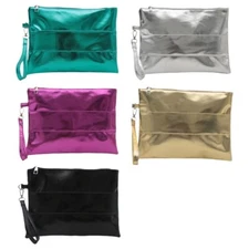 Fashionable Envelope Clutch Bag Spacious PU Wristlet Purse for Essential Storage