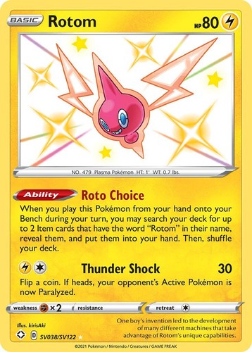 rotom pokemon card LP Pokemon Rotom - SV038/SV122 - Shiny Holo Rare Lightly Played Shining  Fates