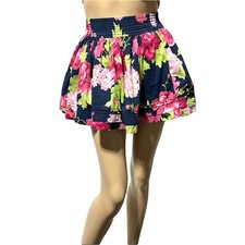 Abercrombie  Fitch Skirt Size S Blue Micro Mini Short Floral Y2K Ruffle Lining