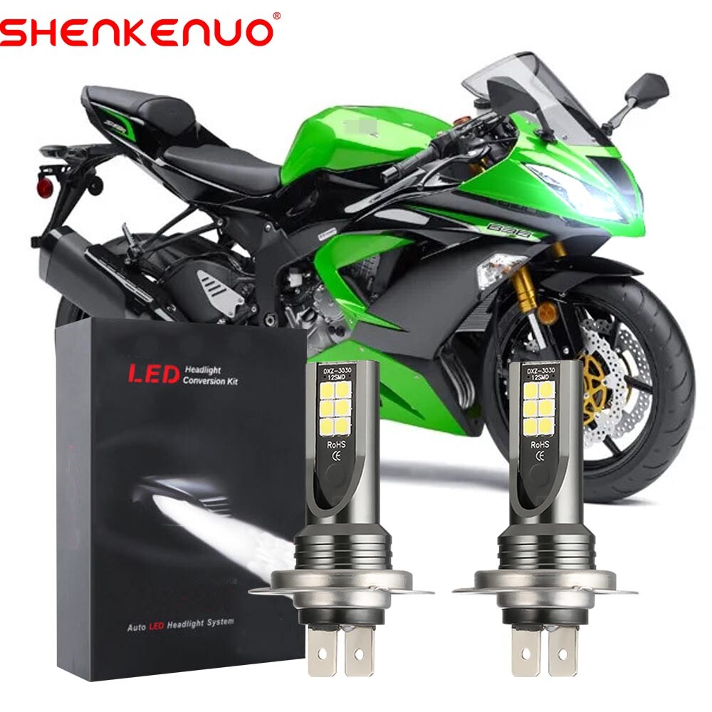 LED Headlight Bulbs For Kawasaki Ninja ZX6R 2003-2006 2013