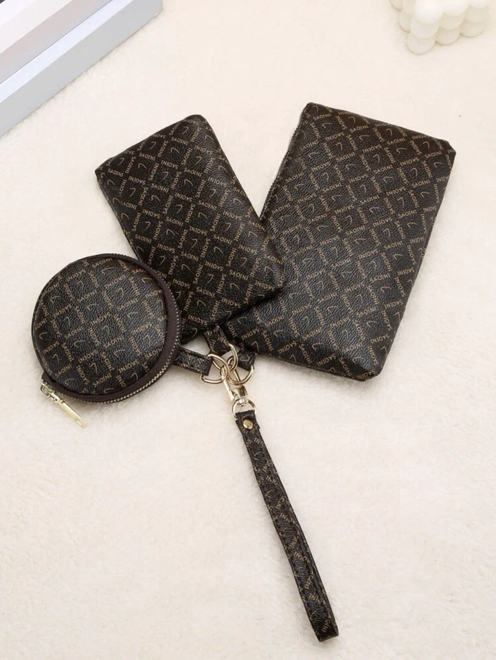 Monedero estampado de letras Para Mujer De Moda 3 piezas Foto 2 de 3