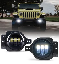 Xprite 4 Inch Round Led Fog Lights Driving Lamp For 18-26 Jeep Wrangler Jl Jlu Xprite 4 Inch Round Led Fog Lights Driving Lamp For 18-26 Jeep Wrangler Jl Jlu