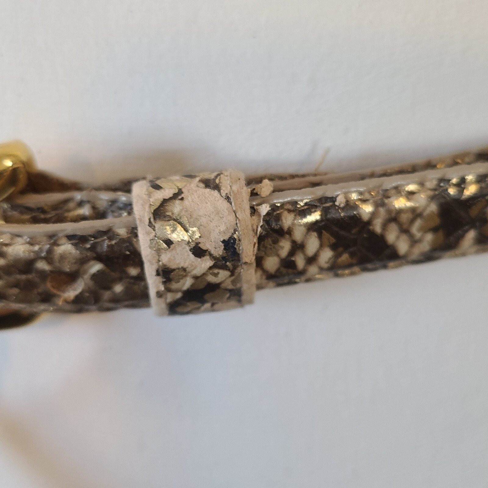 Vintage Accessories by Pearl Snakeskin Print Narrow Belt Leather NEW Sz Small