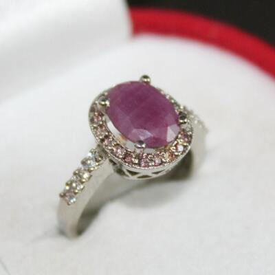 Natürlicher afghanischer Rubin Yaqoot Ring für Damen in 925 Sterling Silber Handarbeit