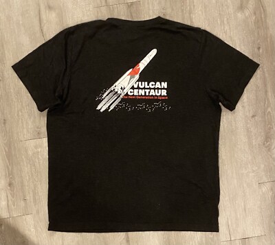 United Launch Alliance ULA VULCAN Rocket Black Athletic Fit T-Shirt Size XL