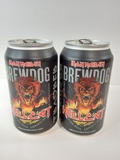 (2) Iron Maiden HELLCAT Empty beer cans heavy-metal Brewdog Trooper Eddie